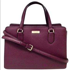 Kate Spade Laurel Way Reese Burgundy Leather Satchel